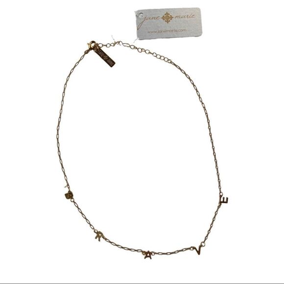 Jane Marie 16" Gold Brave Letter Station, Gold Chain Necklace, NWT - Picture 2 of 5